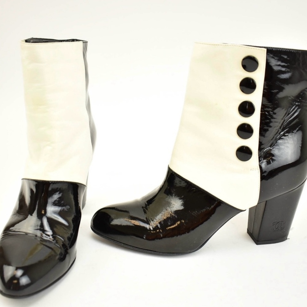 CHANEL Two-Tone Ankle Boots